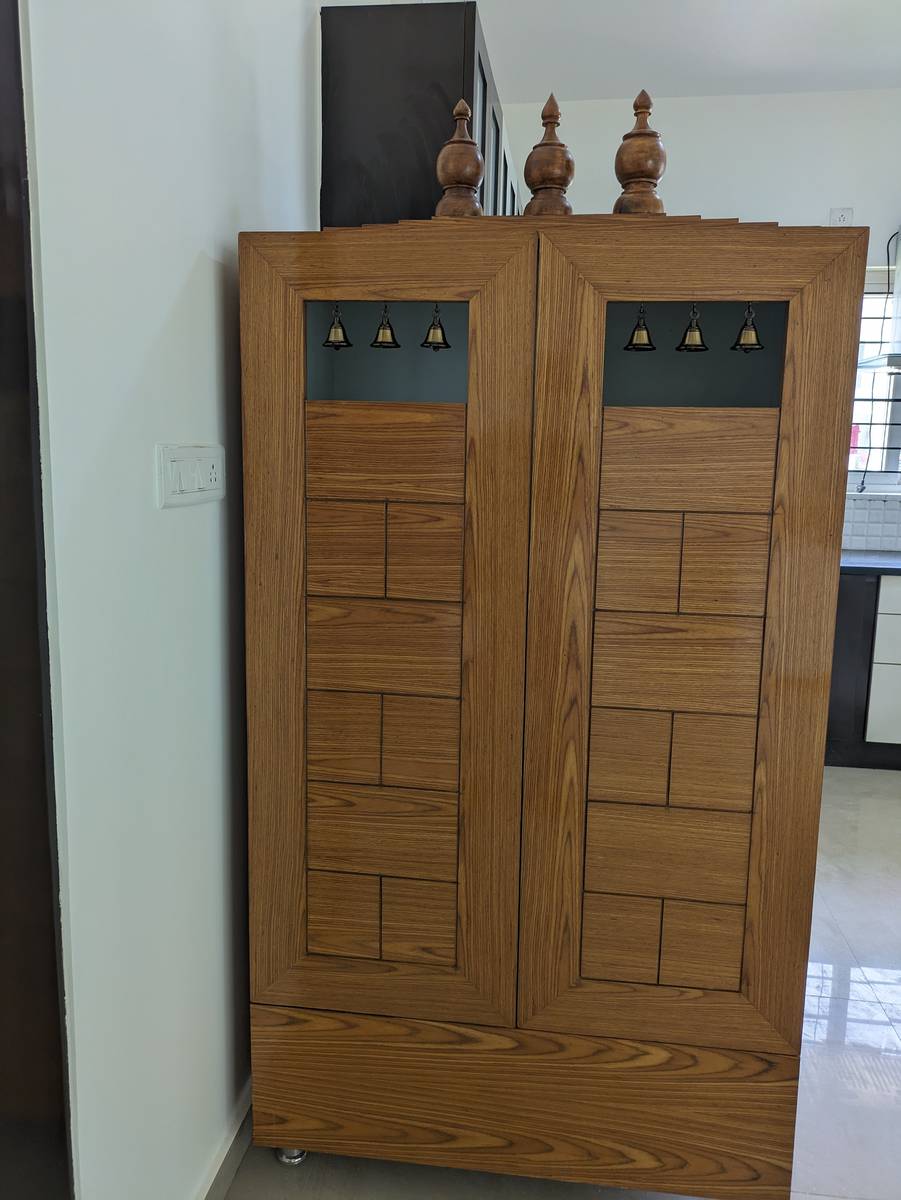 Pooja room with wooden cabinet (movable)